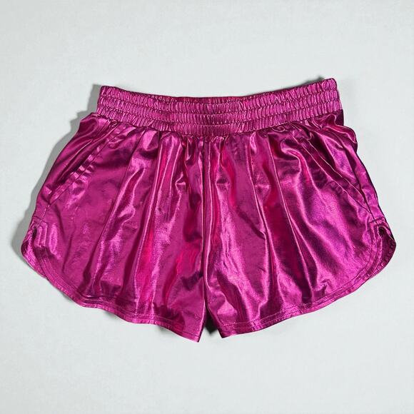 Metallic Hot Pink Short Shorts, Woman’s Size S - Picture 3 of 10